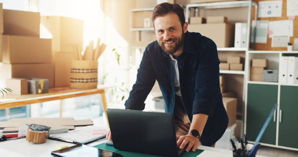 Small business owner working in their office